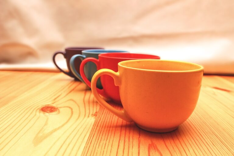 Cup Red Glass Wooden Table Color Wood Table